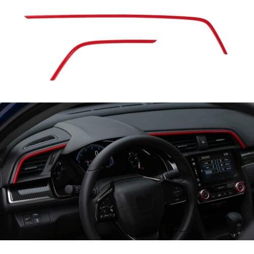 2pcs Auto Center Console Panel Air Vent Outlet Cover Trim Interior Car Cover Trim Dashboard Panel Strip For Honda 10th Gen Civic