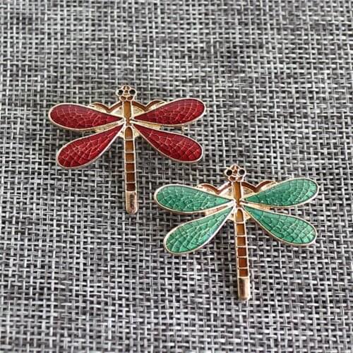 2020 Vintage enamel dragonfly brooch temperament versatile simple coat shawl collar pin accessories