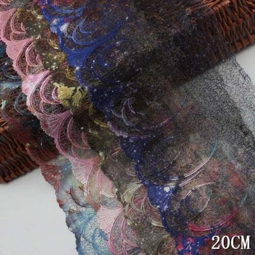30Yards Handmade Pink Blue Golden Thread Embroidery Lace Trim Mesh Tulle Lingerie Underwear Clothing DIY Crafts Sewing Fabric