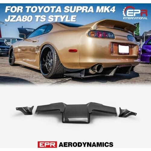 Car Accessories For Toyota 93-98 Supra MK4 JZA80 TS Style Carbon Fiber Rear Diffuser Glossy Finish Bumper Splitter Fibre Kit Set