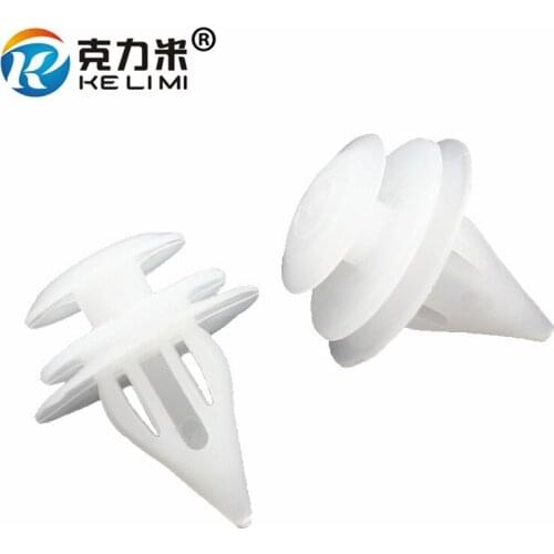 Auto Plastic Rivet Push in 9mm Hole White Black Universal Car Trim Panel Door Fastener Clips 100Pcs