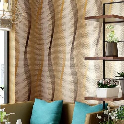Beibehang Modern Abstract Wavy Stripes KTV Deep Embossed Wallpaper Restaurant Bedroom Living Room Tv Background 3d Wallpaper