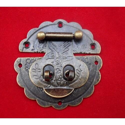 30pcs 6cm Bronze Large Flower Buckle Archaize Fastener Padlock Hasp Clasp Lock Jewellery Wooden Box Drawer Fix Zinc Alloy Flower