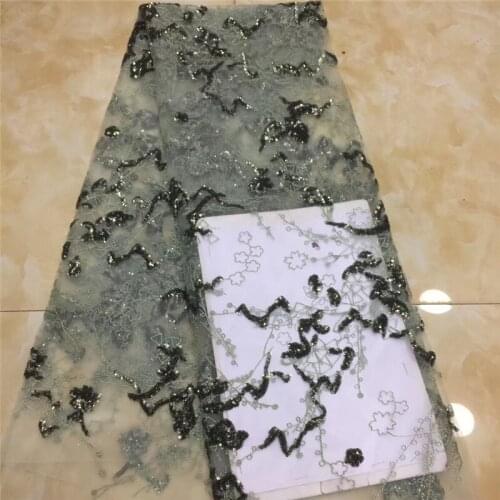 French lace fabric 5 yards JRB-7.2833 for women luxury sequins lace fabric new design
