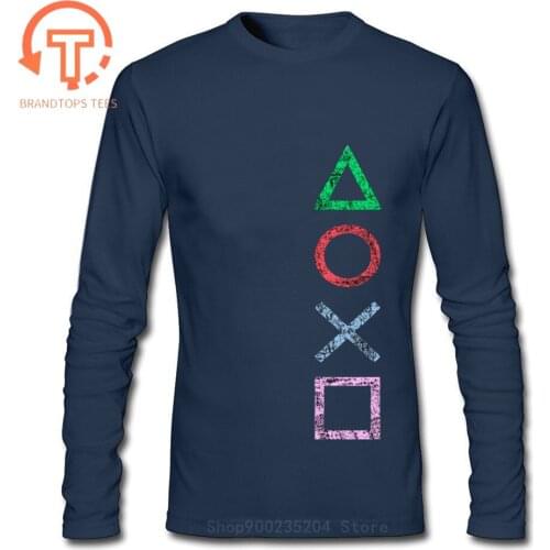 Vintage PS Logo T shirts men Xbox Game play station T-shirts Streetwear Retro PS1 PS2 PS3 PS4 Gamer Idea gift long sleeve Tops