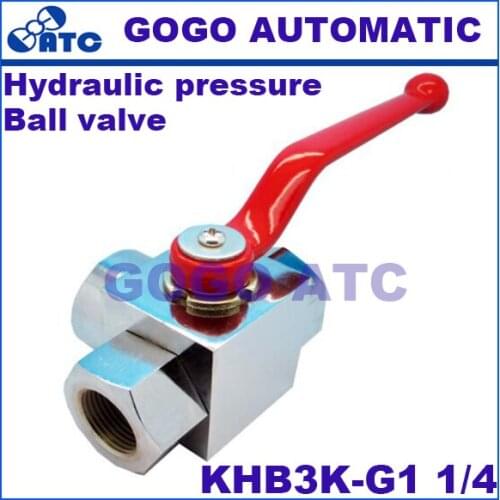 Hydraulic pressure ball valve KHB3K-G1 1/4 female thread carbon steel Two-position Three-way high pressure ball valve