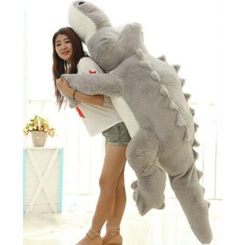 Giant 2M Big Plush Crocodile Gray Stuffed Animal Soft Toy Huge Cushion Pillow Stuffed Animals
