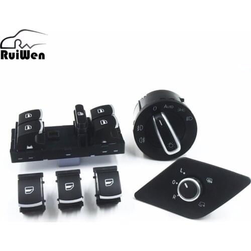 Chrome Headlight Foglamp Window Switch Control Button For Volkswagen VW JETTA MK6 VI (USA) MK4 IV OE: 16D 959 565A, 5K4959857