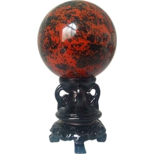 100% Natural stone red obsidian crystal ball home decoration astrologer energy ball chakra feng shui healing ball