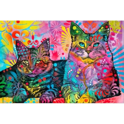 Colorful cats and dogs The wooden puzzle 1000 pieces ersion jigsaw puzzle white card adult childrens educational toys