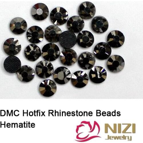 Best Quality DMC Iron On Rhinestones For Bridals Dress Hematite Strass Round Flatback Glass Rhinestones Fashion Hotfix Strass