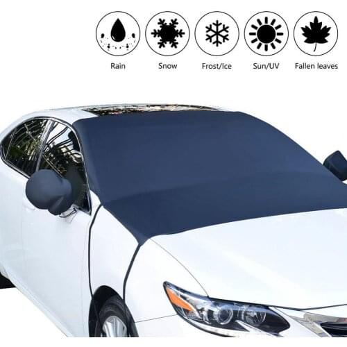 Multifunctional Car Front Windshield Cover with Double Rear View Mirror Bags Car Accessories