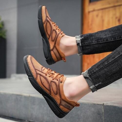 Moccasins autumn genuine mens Moccasins de fashion running air shoes-for-men couro breathable para hombre loafers men sapatenis