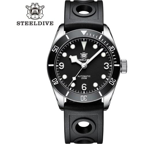 STEELDIVE 1958 Mens Watch Bilateral Automatic Self-Wind NH35 316L Sapphire Crystal BGW9 Luminous Water Resistant Ceramic Watches