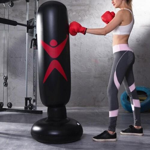 Inflatable punching bag widened bottom base to release pressure PVC 160 cm training fitness vertical boxing bag груша для бокса