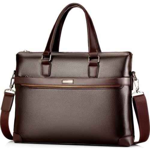 Mannen Aktentas Schoudertas Top-Handvat Tassen Lederen Messenger Tassen Computer Handtas Tas Mannen Zakken 14Inch Ipad/Laptop