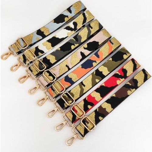 New Color Wide Shoulder Strap 3.8cm Camouflage Webbing Adjustable One-shoulder Messenger Belt Female Bag Accessories Long Strap