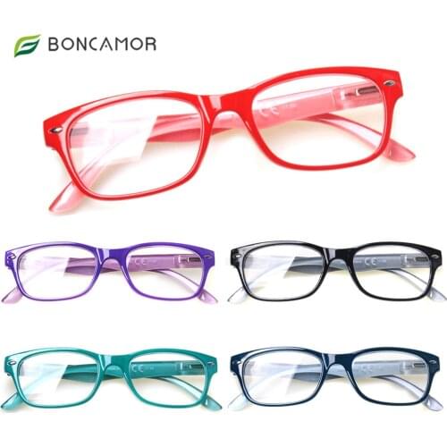 Boncamor Reading Glasses for Men and Women Spring Hinge oval frames colorful readers quality eyeglasses 0.5to 6.0