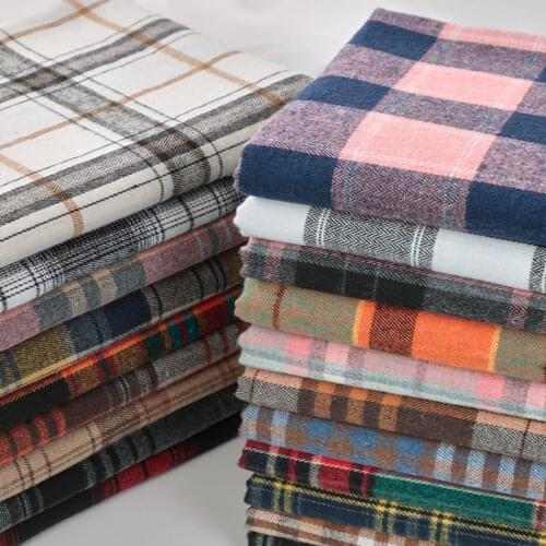 50x150cm Autumn and Winter British Style Sanded Plaid Cotton Fabric Hand-made Sewing Skirts DIY Shirt Scarf Fabric