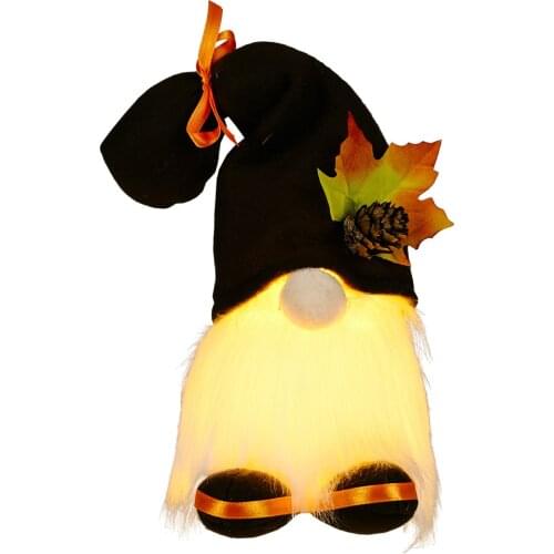 2021 New Harvest Festival Luminous LED Lighting Long Hat Hanging Pumpkin Faceless Doll Creative Dwarf Doll Venue Props