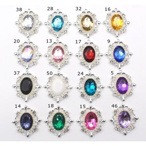 New Fashion 10Pcs/Lot 29*32MM Alloy Pearl Rhinestone Pendant Button DIY Handmade For Clothing Wedding Decoration Accessories