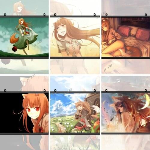 Spice and Wolf Horo Anime Print Retro Canvas Poster Cartoon Wall Art Print Painting Nordic Decor Picture Baby Kids Bedroom Decor
