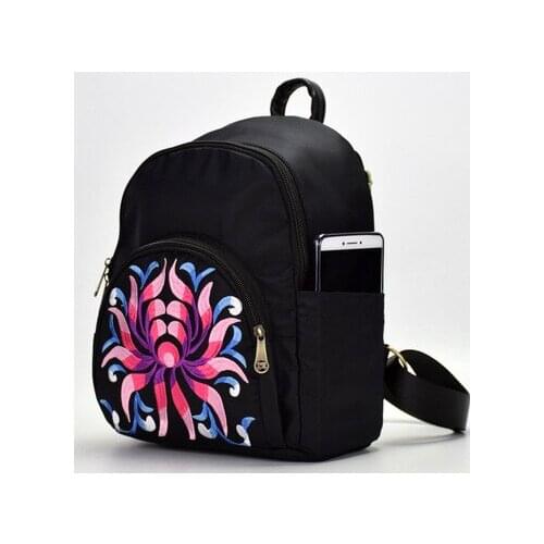 Nice national embroidery small shopping backrack women!Multi floral prints lady bohemian backruck Top Versatile casual backpacks