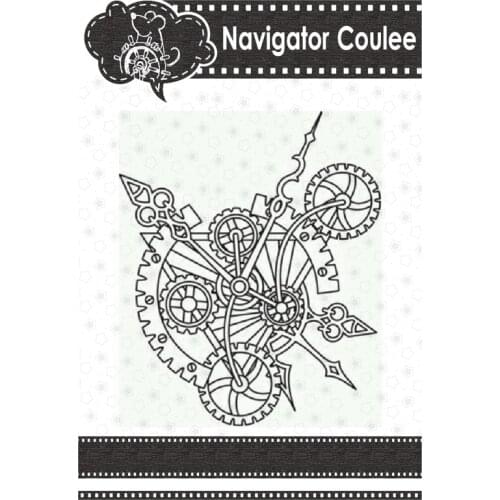 Gears Clocks Time Geometry Metal Cutting Die Decoration Molding Craft Creative Cutting Die to Scrapbook New Arrival 2021