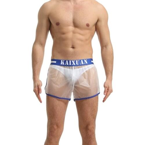Mens Swim Shorts Bermuda Board Shorts PVC Transparent Casual Swimwear Beach Pants Quick Dry Surfing Beach Shorts Loose Swimsuit