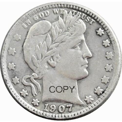 US 1907 P/D/O/S Barber Quarter Dollars Silver Plated Copy Coin