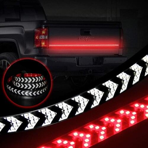 LED Tailgate Light Bar 60inch Car led Tail Brake Light Red Directional Arrow Running Parking Light Yellow Sequential Turn Signal
