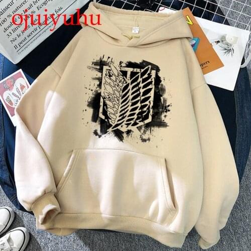 90s Attack on Titan Shingeki No Kyojin Funny Cartoon Winter Warm Hoodie Men Unisexl Anime Harajuku Sweatshirt Graphic Hoody Male