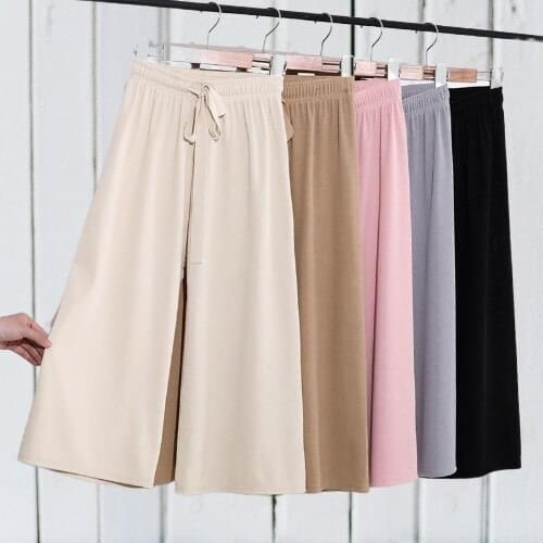 Ice Silk Wide-Leg Pants Women Summer New Korean Style High Waist Loose Thin Cropped Pants Straight Casual Trousers Manufacturer