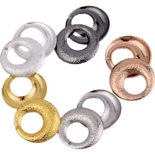 0.4*17mm Concave Single Hole Round Single Flash Sand Round Pendant DIY Necklace Earring Bracelet Components