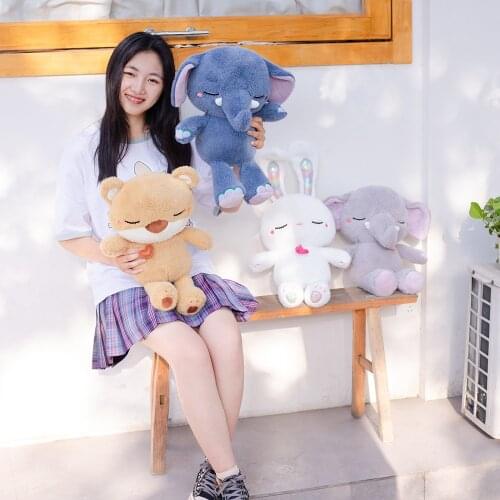 1PC 28/45cm New Animal Kawaii Bear Rabbit Plush Toy Soft Elephant Stuffed Doll Baby Pillow Sleeping Doll Kids Girl Birthday Gift