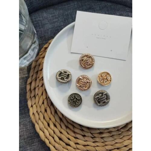 10Pcs Hollow Metal Button Sliver Gold Buttons Round Decorative Button For Clothes Sewing Accessories DIY Crafts