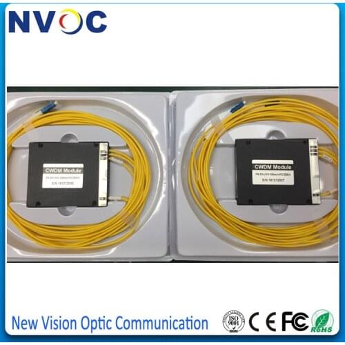 2ch Fiber Optic CWDM Mux/Demux Module 1410nm1430nm,SM,SX,2.0mm,1M,LC/UPC,CWDM ABS Box Module with Updated port:LC/UPC