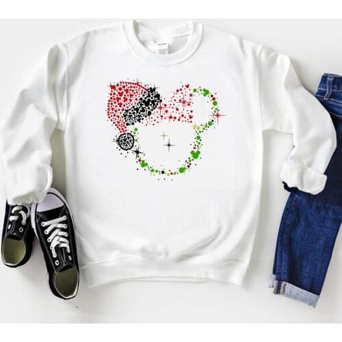 2020 Christmas Sweatshirt Minnie Head Graphic Sweatshirts Mouse Micky Christmas Hoodies Oversized Polluvers Harajuku Hoodie