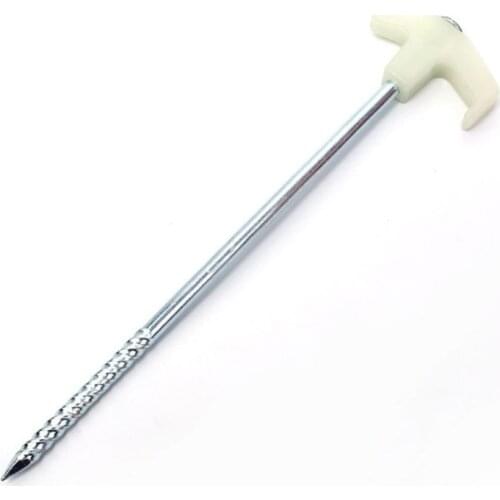 25cm Luminous Nail Camping Tent Peg Steel Stake Ice Fishing Screw Rod Stand High Strength Fishing Bivvy Awning