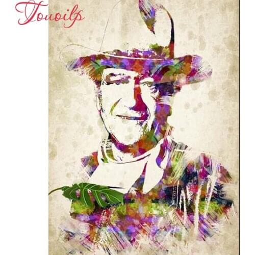 5D Diamond Painting Cross Stitch ,Home Decor Embroidery portrait painting Full John Wayne Diamond Mosaic stickers,gift