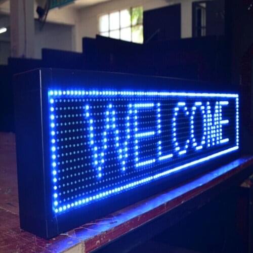 6.22x31.4inch Wifi Wireless Remote Scrolling LED Sign,Storefront Message Board, Open Sign Programmable Scrolling Display-Blue