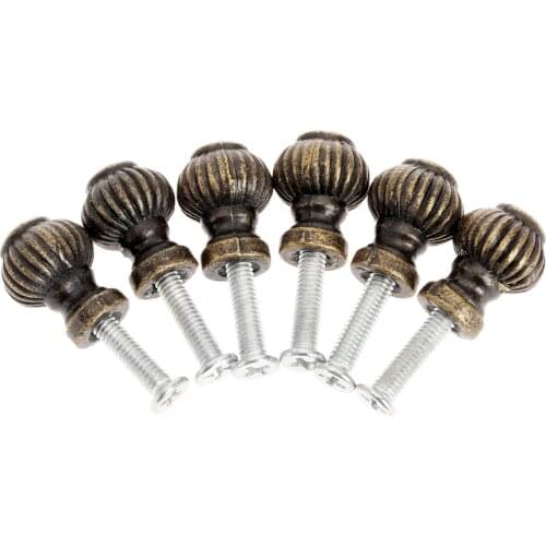 6pcs Antique Brass Jewelry Box Drawer Cabinet Cupboard Door Window Handle Pull Knob Vintage Furniture Knob