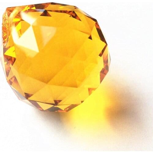 Free shipping 10pcs/lot 40mm Gold Faceted Crystal Chandelier Balls Lamp Pendants Crystal Fengshui Sphere Home Decoration