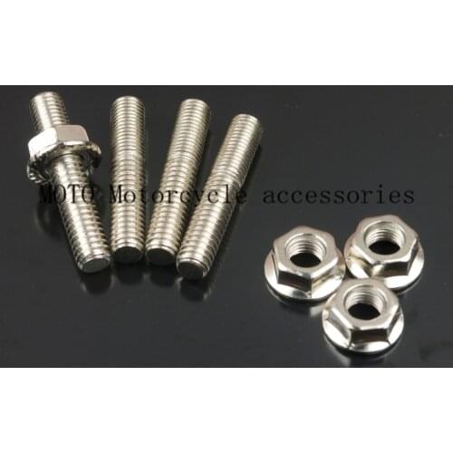 Exhaust Port Studs & Nuts Pipe Butt Screws Both-Ends Screw-In Bolts For Harley Sportster XL 1200 883 86-17 Big Twin 84-16