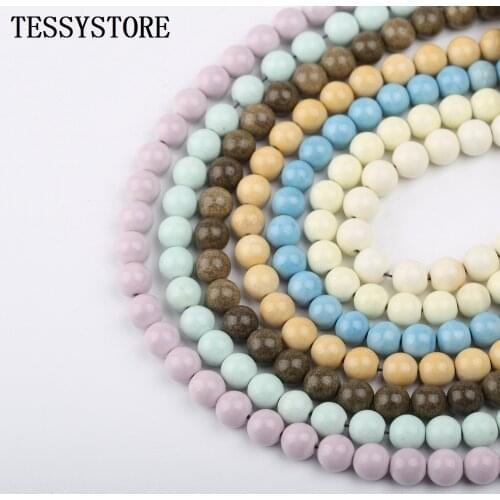 50pcs/lot 8mm Anion Oxide Stone Round Straight Hole Natural Stone Beads For Jewelry Making Necklace DIY Handmade Accessories