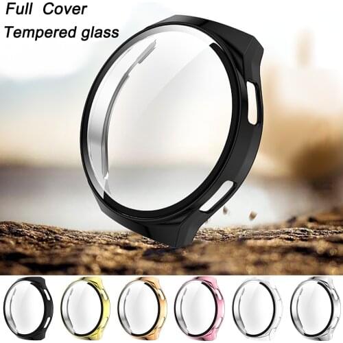 PC Case For HUAWEI WATCH GT 2e Full Screen Protection Cover Tempered glass For HUAWEI GT2E Plating Shell Electroplating Frame