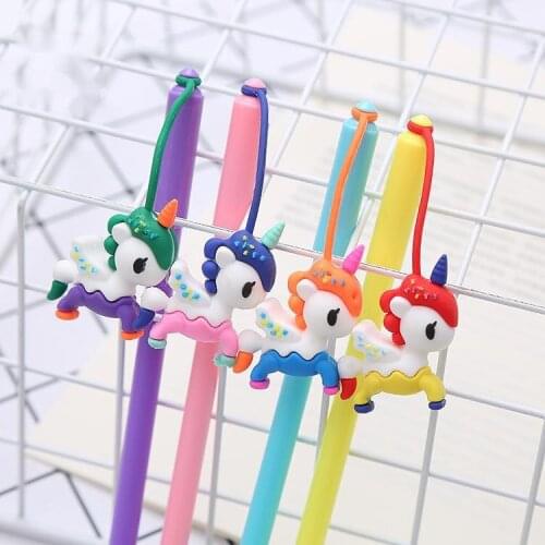 Ellen Brook 1 PCS Creative kawaii Cute Cartoon Candy Color Unicorn Pendant Stationery Gift School Office Supplies Gel Pen