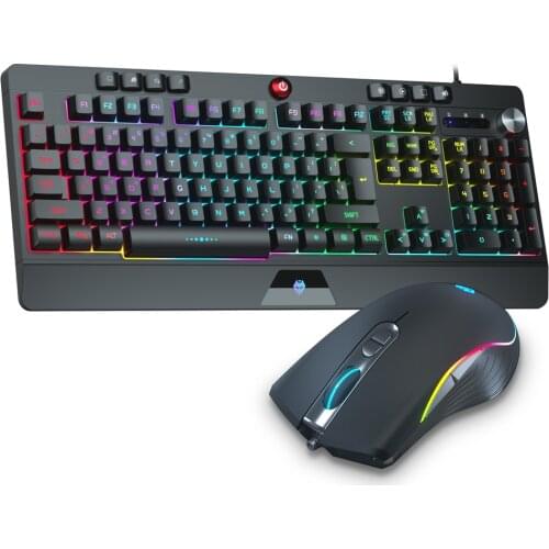 Gaming keyboard and Mouse Wired backlight mechanical feeling keyboard Gamer kit Silent 2400DPI Gaming Mouse Set for PC Laptop