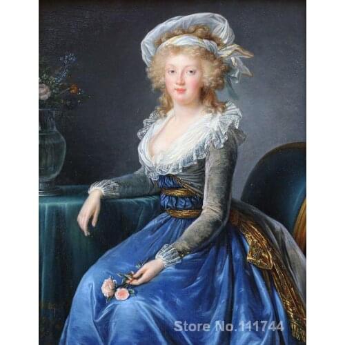 Classical Portrait paintings Maria Theresa of Naples and Sicily Elisabeth Vigee Lebrun art on canvas Hand painted oil painting