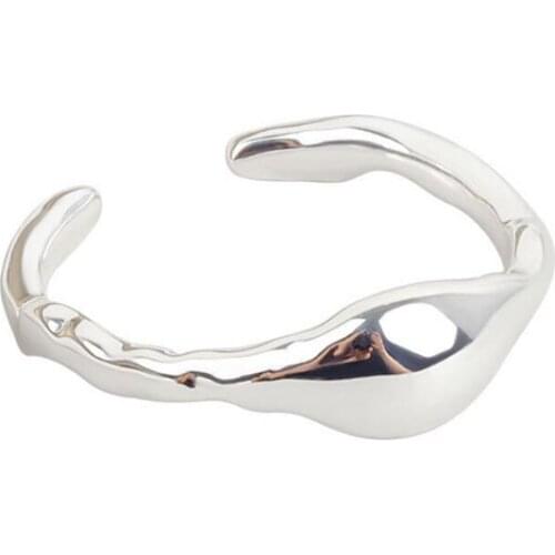 Korean Silver Color Women Ring Open Size Simple Irregular Geometric Rings Girl Gift 2021 Trendy Party Accessories KOFSAC